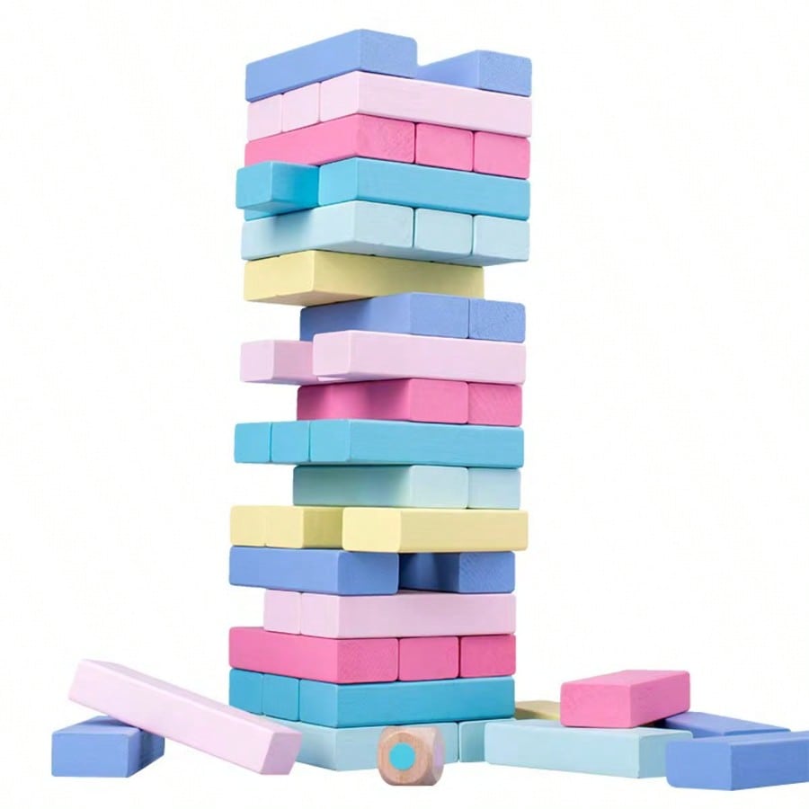 Kids Education Number - 나무 블록 쌓기 놀이 세트, 51개의